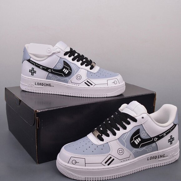 Nike Air Force 1 Low PS5 Glacier Blue White Black - Picture 1 of 9